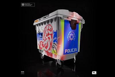 PL(03/09) 3d art 3dart animation c4d cinema 4d design graffiti graphic design maxon motion graphics poland police police car redshift street art tag