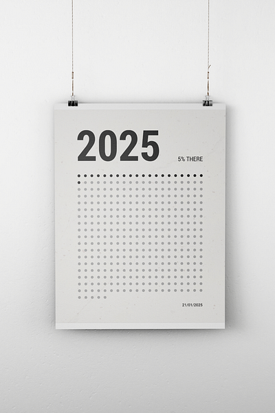 "5% of 2025" - Day 1 of 30 Days of Visual Ventures adobe illustrator calendar graphic design home poster illustration illustrator minimalism minimalistic poster mockup poster poster design