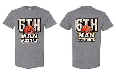 "6th Man Basketball T-Shirt Design" basketball branding clothingdesign customapparel graphic design graphictees sportsfanstyle sportsfashion streetwear vintagedesign