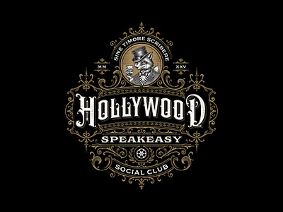 Hollywood Speakeasy brand identity branding engraving fox logo graphic design hand drawn logo lockup retro retro logo speakeasy typeface typography victorian victorian logo vintage vintage logo vintage typeface