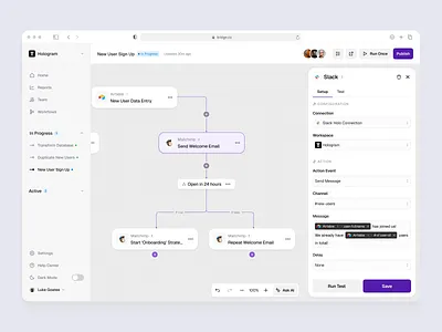 AI Automation Platform ai automation dashboard desktop drawer light mode nocode productivity saas ui ux web workflow