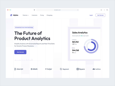 Alytics - Landing Page analytics animation b2b charts clean crm dipa inhouse landing page marketing minimalist modern reports saas simple startup ui ux web design website design