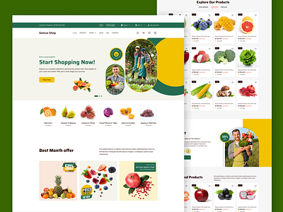 Organic Grocery Store eCommerce Website UI Design business cms design ecommerce graphic design grocery multivendor online organic store ui ux website