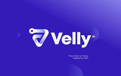 Velly - V logo, V letter tech logo, UI, AI, Modern logo ai app application branding creative logo gradient logo logo logo designer modern logo software tech tech logo technology technology logo ui v letter logo v logo web web3 website