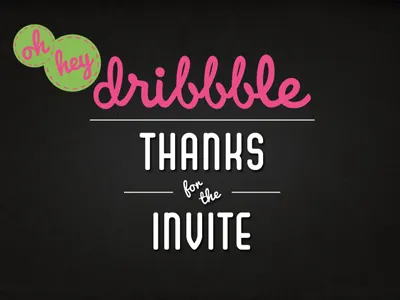 thanks dribbble! black dribbble dribble graphic green photoshop pink vintage white