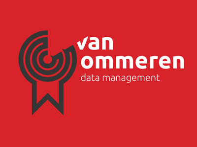 Logo for Van Ommeren data management bullseye harddisk label labyrinth logo radar van ommeren data magement