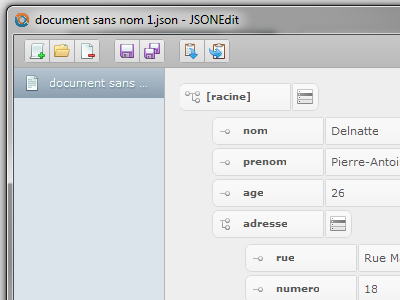 JSONEdit Tree view app ui