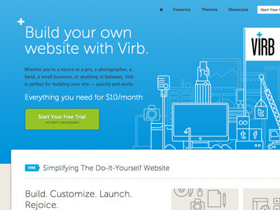 Virb Redesign blue fun illustration ui virb website