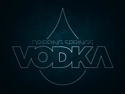 Dripping Springs logo texture typography vodka