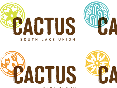 Final Cactus Family cactus folk logo nature restaurant stamp