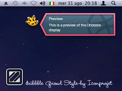 Growl style Dribbble dribbble