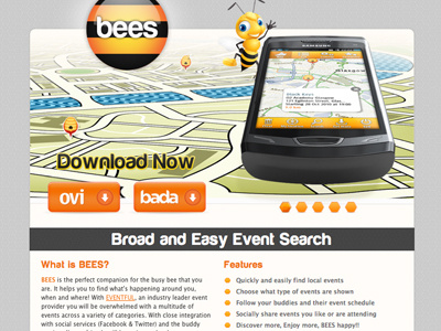 BEES Website Launch application bees css design grey html layout orange website yellow