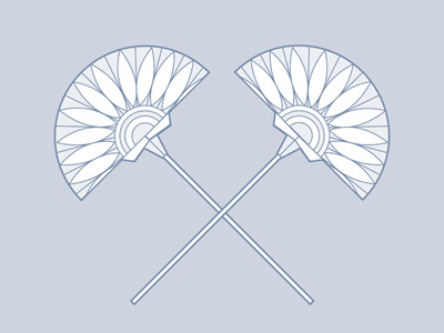 Fans fans illustration line drawing vector