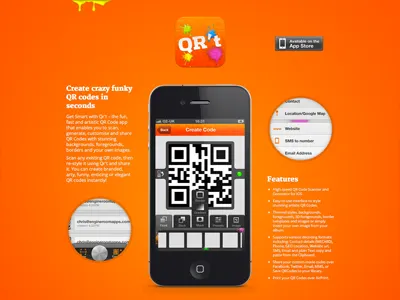 It's Live! iphone app landing page qr code