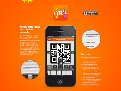 It's Live! iphone app landing page qr code
