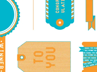 Ribbon Type Specimen banner color custom design font graphic grayhood ribbon typography