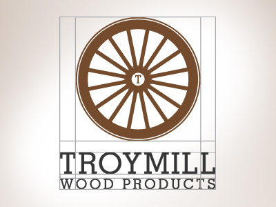 Wood Company Logo amish balanced brand branding brown earth green hardworking identity mark process stationary wagon wheel wood wordmarkm