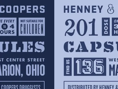 Henney & Coopers blue eames century modern futura garage gothic knockout powerstation stratum no1