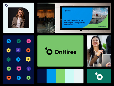 OnHires. Brand Identity branding colors composition design icons identity logo social media temlates ui