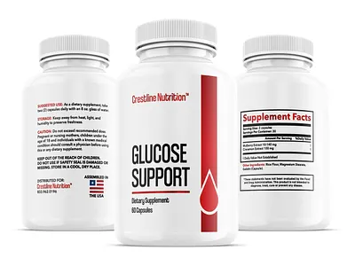 Product Label Design for Crestline Nutrition / Glucose Support adobe adobeillustrator crestline dietarysupplement glucosesupport graphicdesign label labeldesign packaging packagingdesign product label supplementlabel