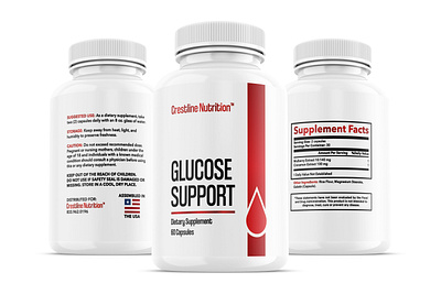 Product Label Design for Crestline Nutrition / Glucose Support adobe adobeillustrator crestline dietarysupplement glucosesupport graphicdesign label labeldesign packaging packagingdesign product label supplementlabel