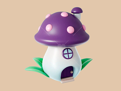 3D Magic Mushroom house!✨ 3d 3d animation 3d design 3d modeling abstract colorful creative cute design digital art home house illustration mushroom mushrooms