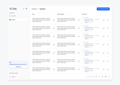 Dataset List Page 📋 ai ai ui ai ux artifical intelligence data data recovery dataset dataset list design dria figma firstbatch list pagination swam swan synthetic data ui user experience ux