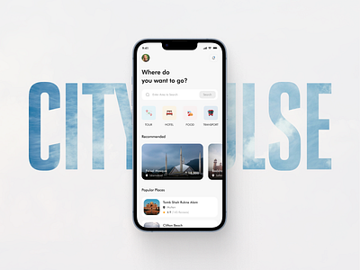 City Pulse - Travel App UI UX Design app design app ui branding dashboard design design figma graphic design homescreen logo minimal design minimal travel app travel app design ui ui ux ux design