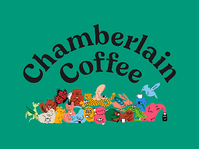 Chamberlain- coffee brand logo animal bold typography brand branding cafe coffee coffee shop drink food food and beverage logo modern branding roasted coffee usa vector visual storytelling