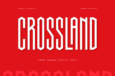 Crossland - Modern Display Fonts branding display display font esport fonts gaming headline logo modern racing sport techno typeface typography