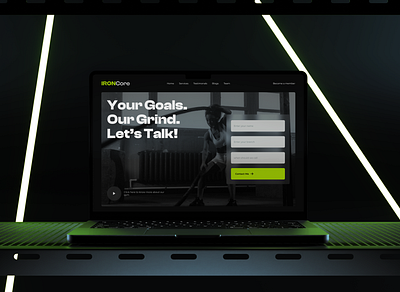 Gym Branding Website branding dark website fitness fitness website get in shape gym branding gym website landing page ui minimal mockup modern website ui design web design website ui