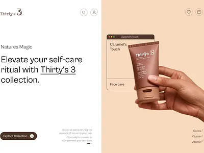 Thirty's 3 Hero section ecommerce herosection product skincare ux