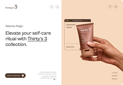 Thirty's 3 Hero section ecommerce herosection product skincare ux