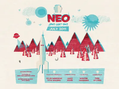 Neo Space Cadet card illustration neo retro