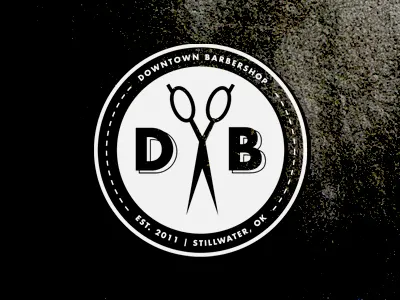 Downtown Barbershop Logo barber branding downtown downtown barbershop identity logo oklahoma stillwater