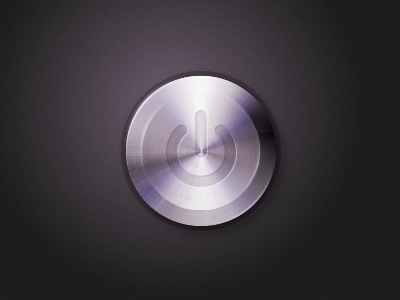 Powerbutton brushed metal button fireworks metal power steel