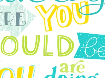 You Are Exactly Where You Should Be - Card greeting card hand drawn hand lettering