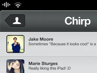 Chirp app chirp chirpapp cute icon iphone ipod matte tweet twitter ui