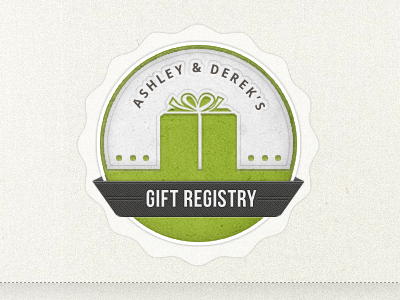 Gift Registry badge gift registry green logo ribbon texture wedding