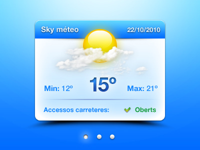 Sky méteo blue bullet bullets cloud ios iphone sky slideshow soft sun temperature ui weather white