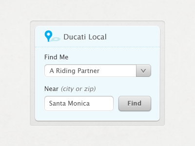 Find Local Search Widget button dotted drop down field local pin search widget