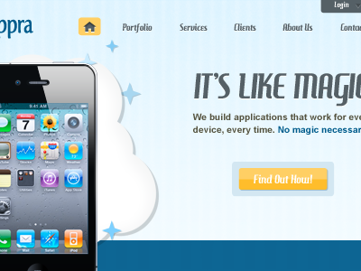 Cadappra Homepage Design cloud homepage iphone stars