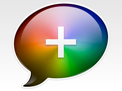Google+ Icon blue bubble chat google green icon plus red yellow