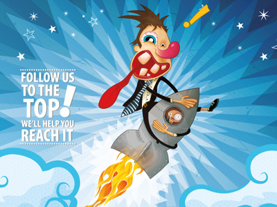 A Rocket to Space Illustration character illustration slogan website