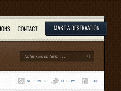 Header Transition button elegant icons popout search social media texture