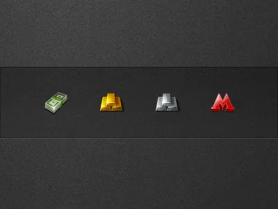 4 Iconz bullion cash dollar gold icon metro money platinum silver