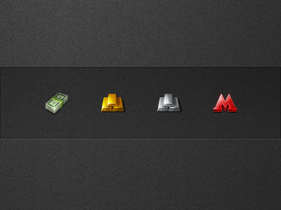 4 Iconz bullion cash dollar gold icon metro money platinum silver