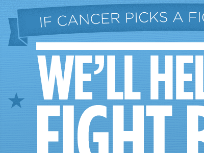 Cancer Poster blue ribbon star