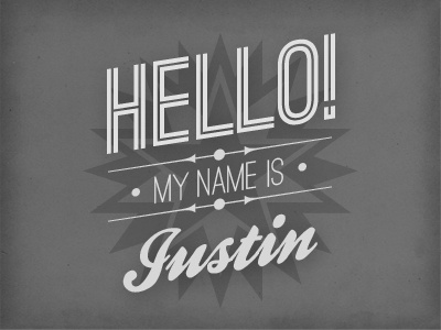 Hello Dribbble! design grey justin barber typography