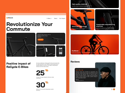 ReCycle - E-Bike Landing Page branding design concept ebike ebike landing page landing page ui ui design ui ux web design